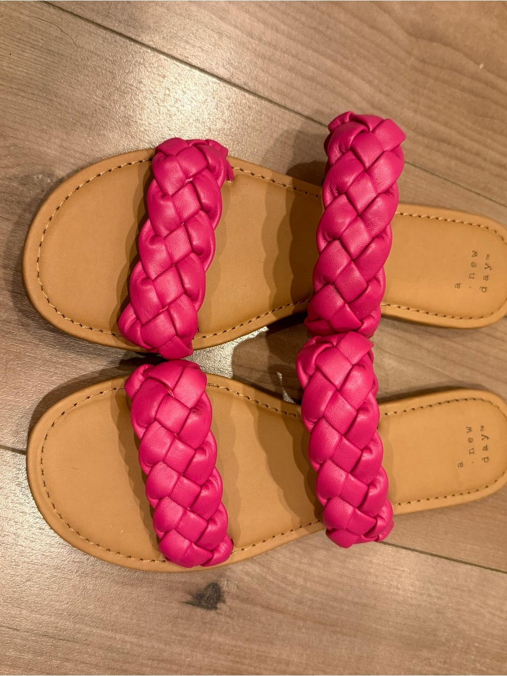 Braided Slide Sandals - Hot Pink
